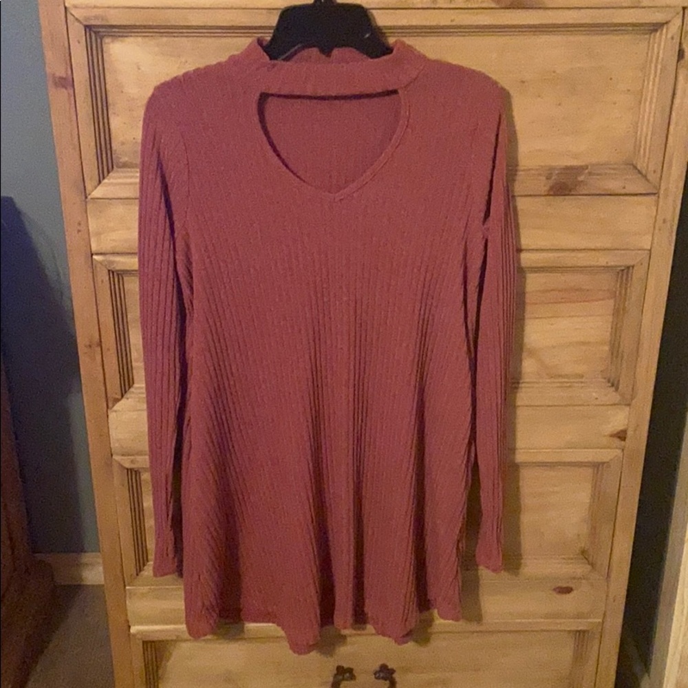 Rust colored ribbed dress